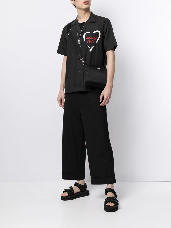 Áo sơ mi ngắn tay in hình trái tim