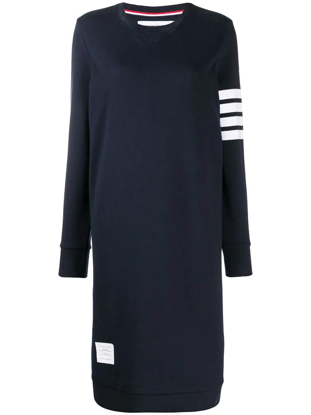 thom browne sweater dress Women's Cricket Rwb Stripe Baby Ladder Cable Mini Dress in Navy Size 44