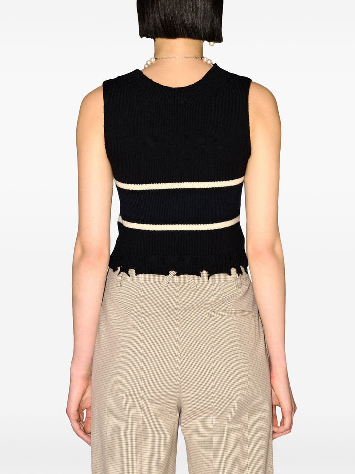 Áo thun cổ tròn rib rách