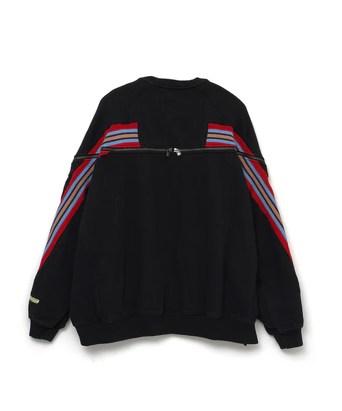 Áo sweatshirt cổ tròn có khóa kéo