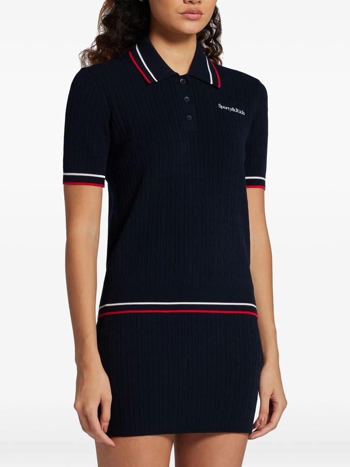 Serif Logo Mini Cable Polo