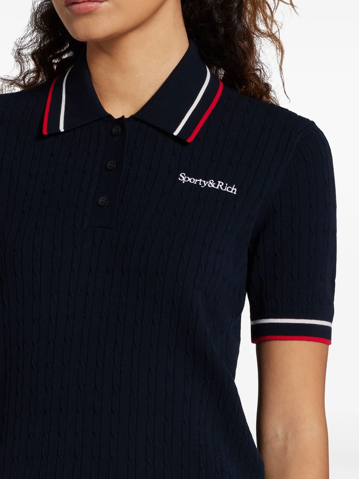 Serif Logo Mini Cable Polo