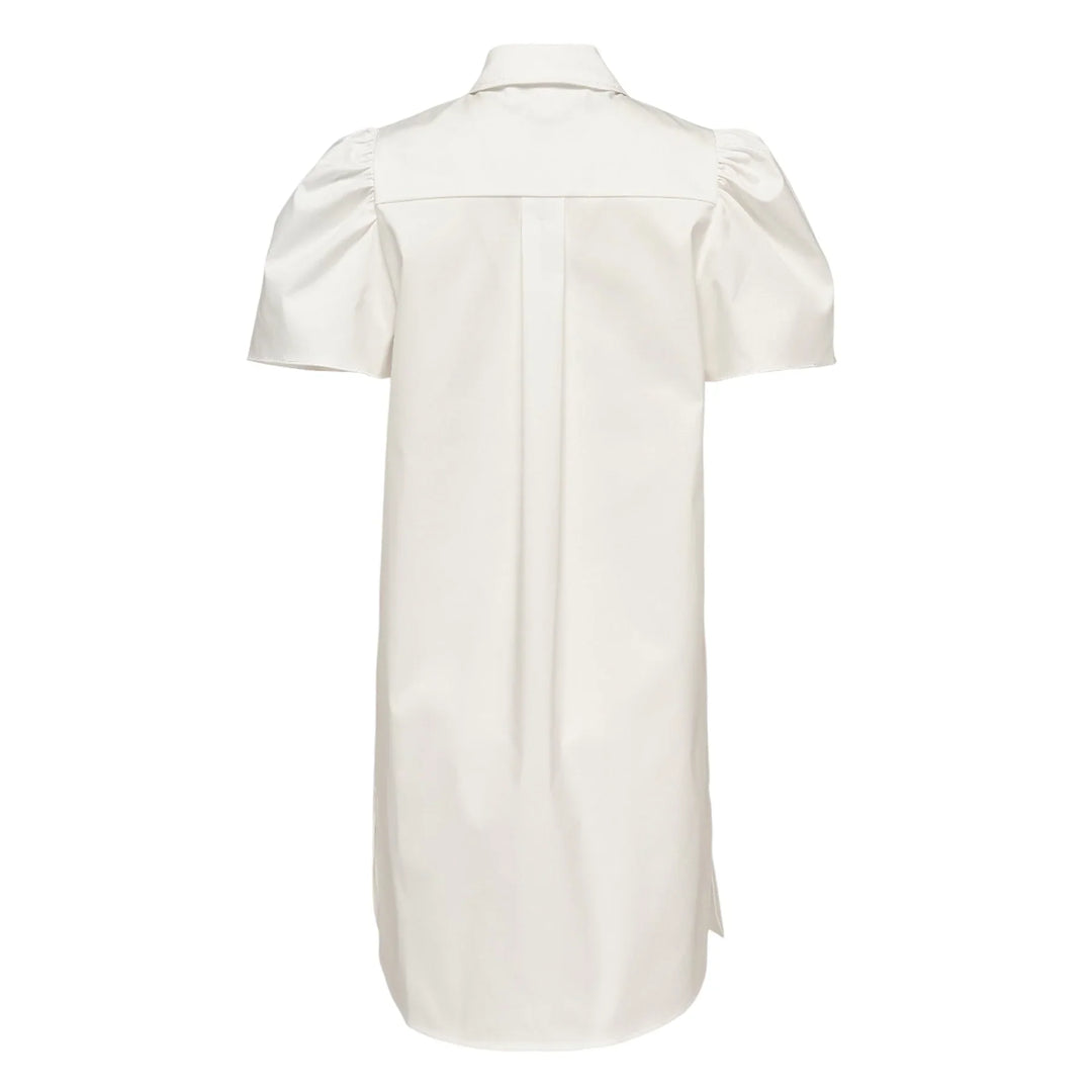 Đầm tay bồng vải cotton poly co giãn bóng mượt