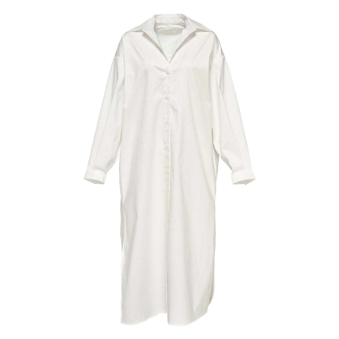 Đầm sơ mi cotton lụa bóng