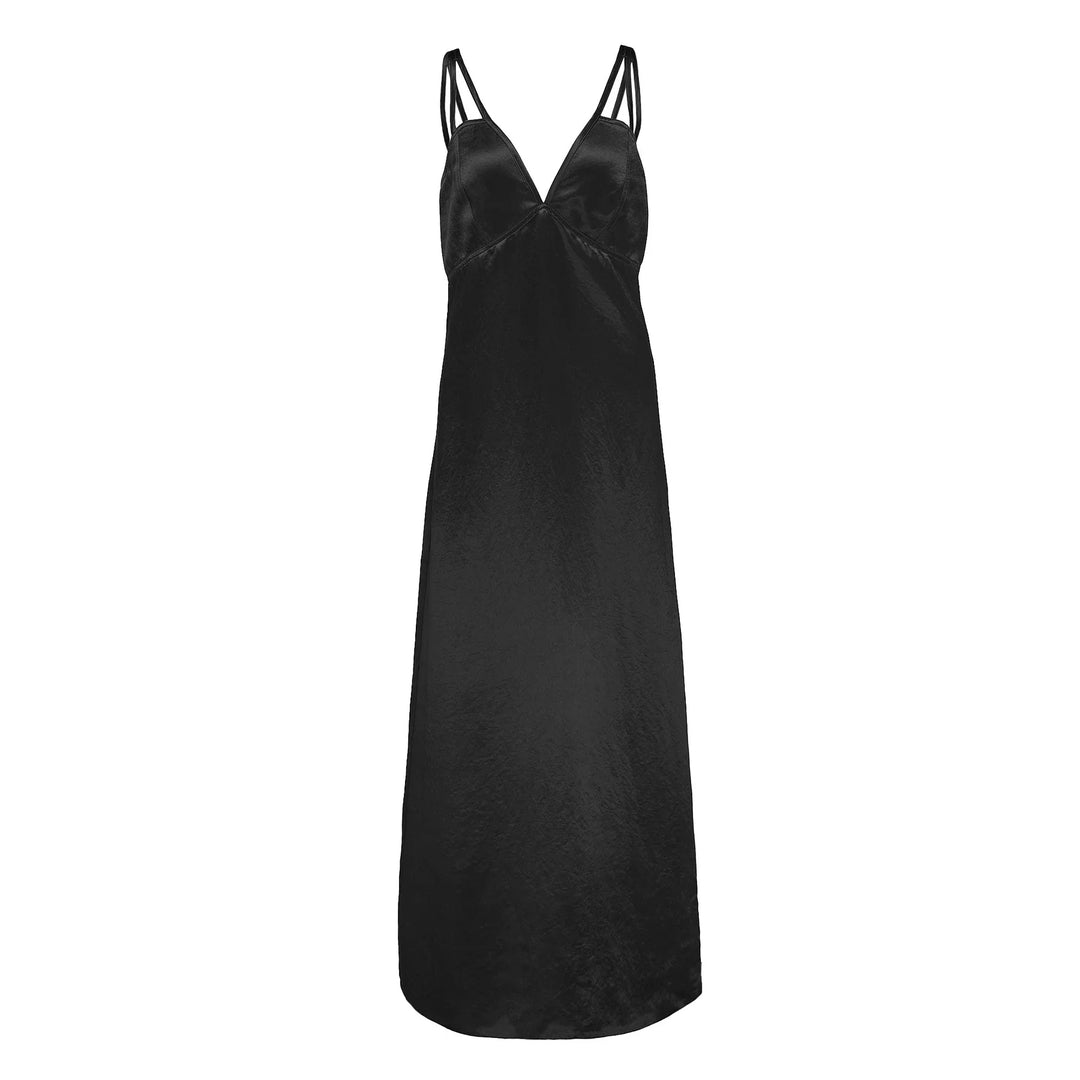 Đầm dây đeo satin dày