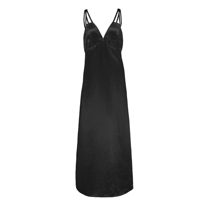 Đầm dây đeo satin dày