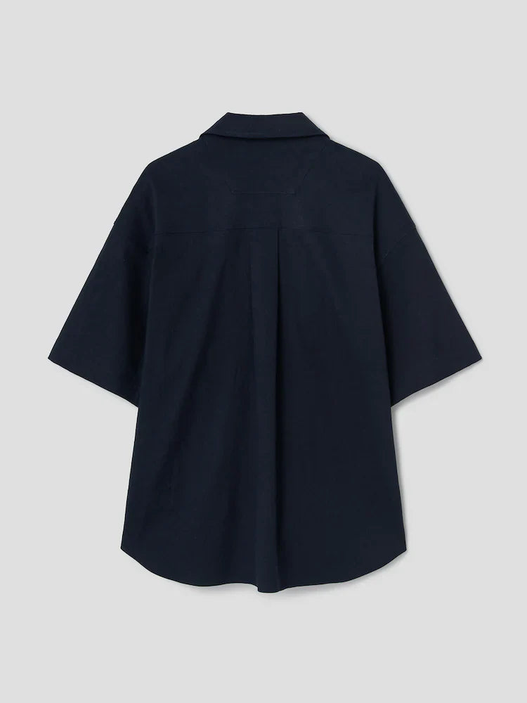 Áo sơ mi ngắn tay bằng linen