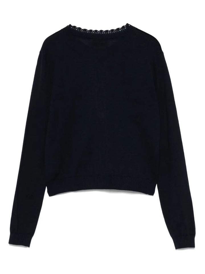 Logo-Stitch Knit Cardigan
