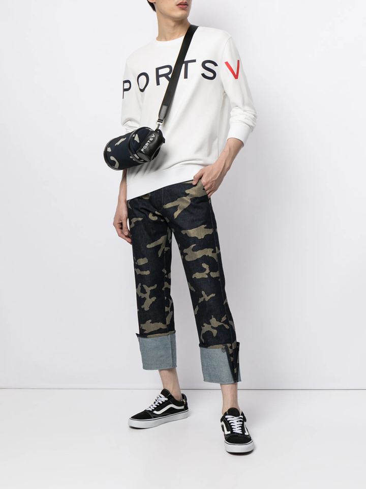 Áo sweatshirt dài tay cổ tròn Cut&Sew