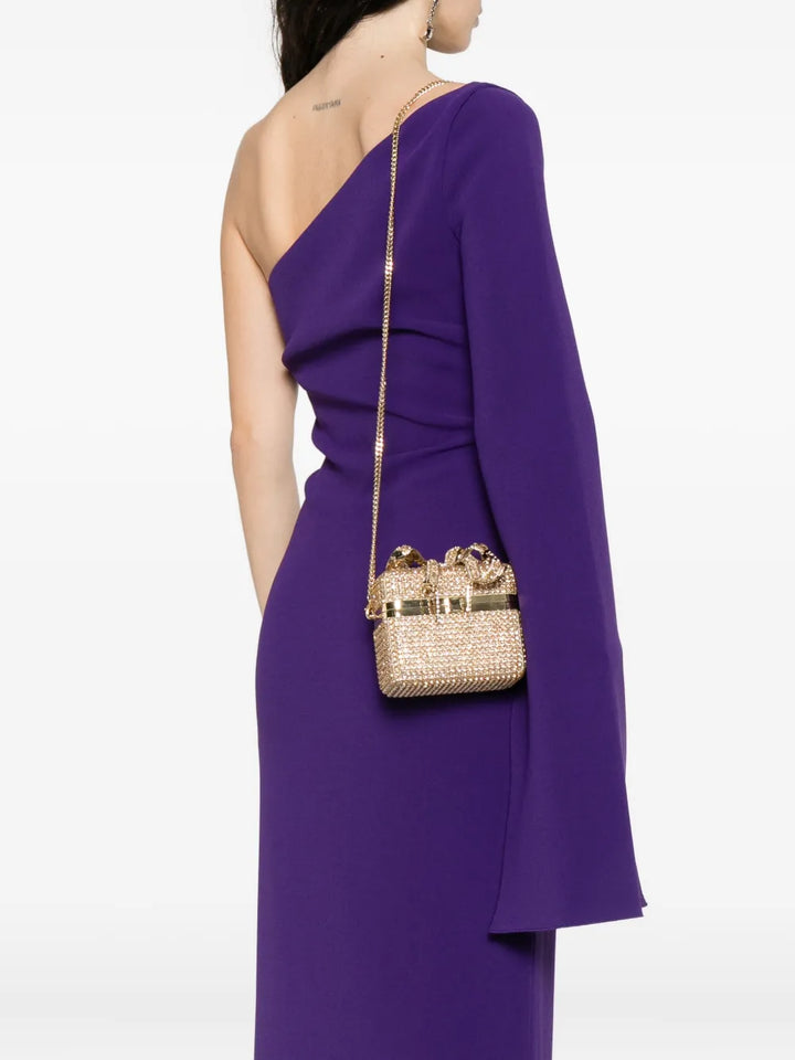 Hộp trang điểm pha lê vàng