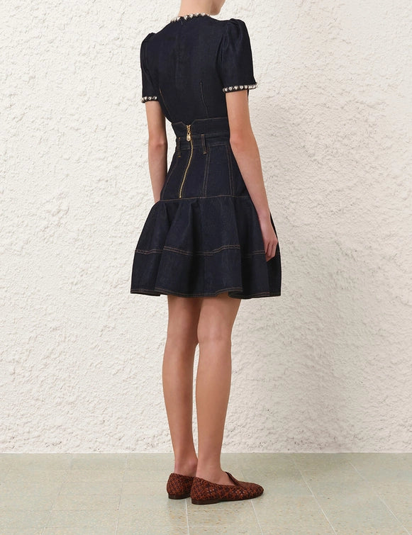 Embellished Denim Top