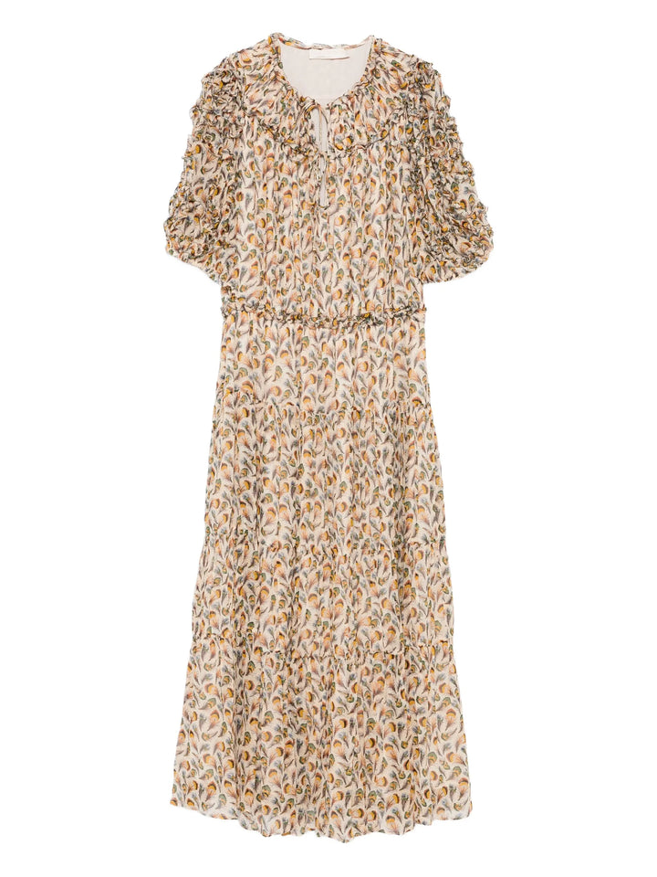 Đầm midi tay ngắn Nan Silk