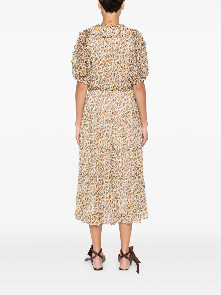 Đầm midi tay ngắn Nan Silk