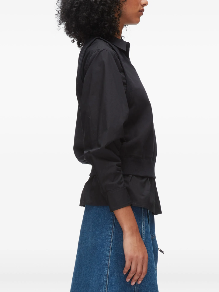 Áo Sơ Mi Nhún Với Áo Gile Kết Hợp