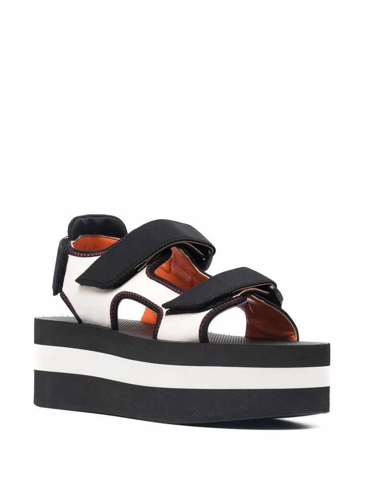 Sandal Wedge Velcro Chất Liệu Scuba