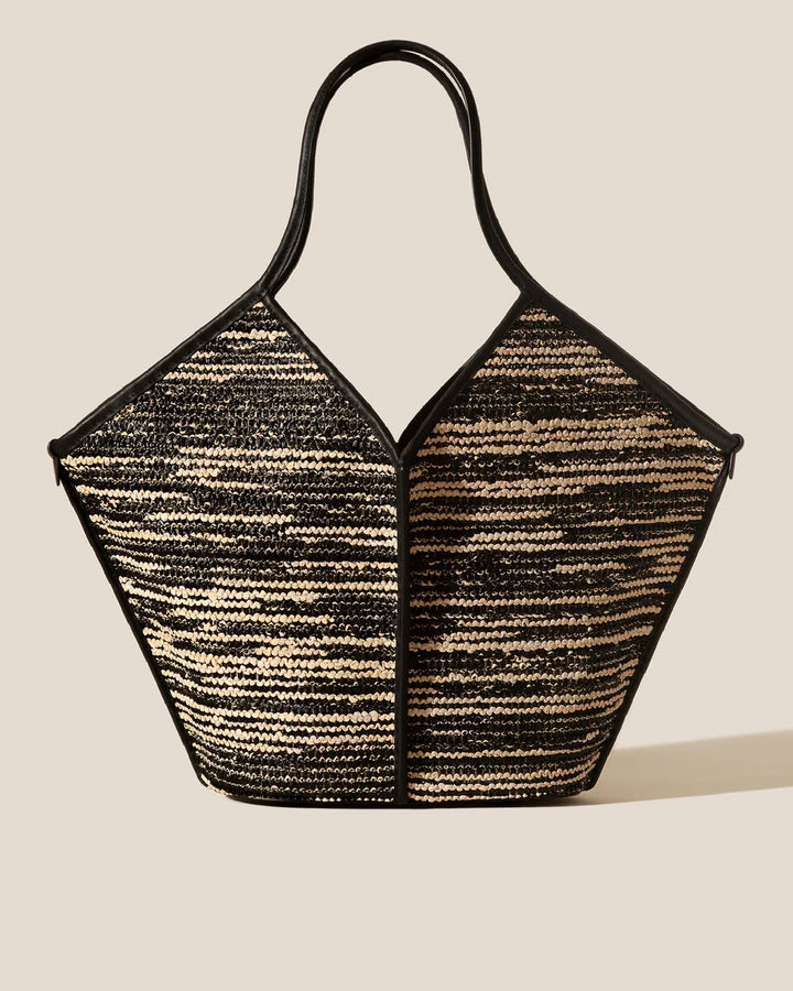 Calella 雙色皮革飾邊托特包