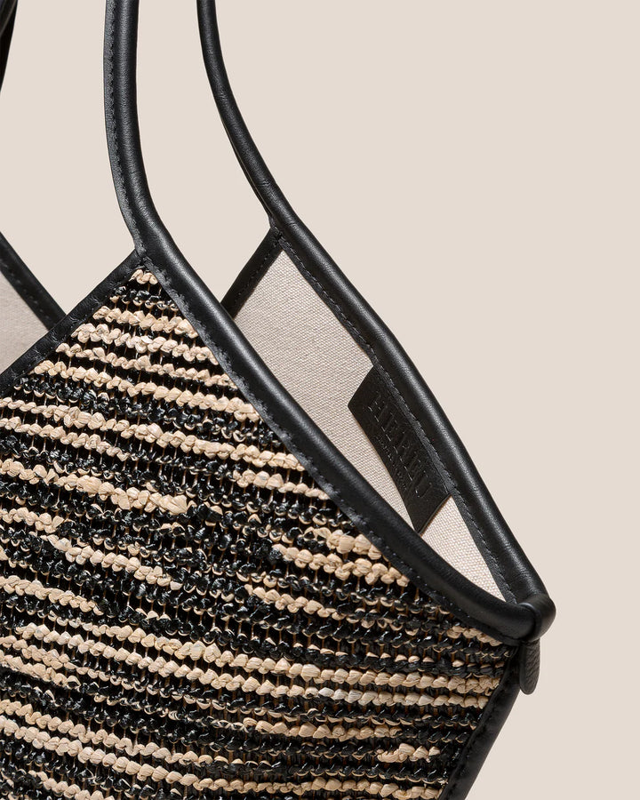 Calella 雙色皮革飾邊托特包