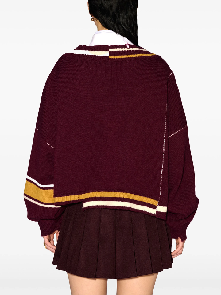 Áo len V cổ rib hỏng