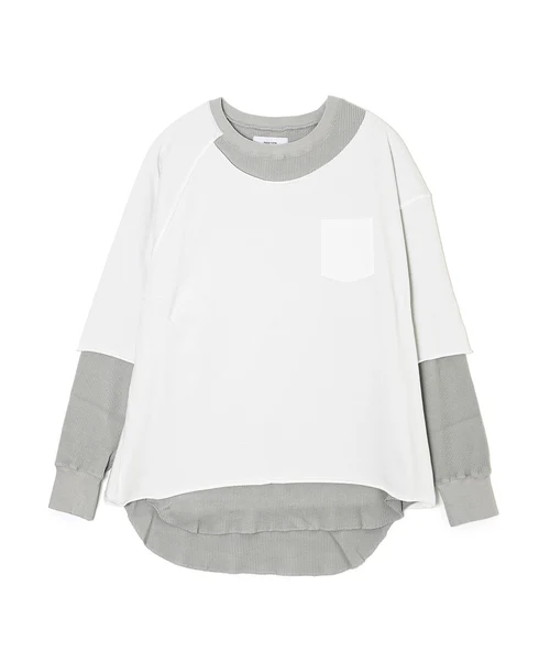 Áo thun dài rib lớp không đối xứng