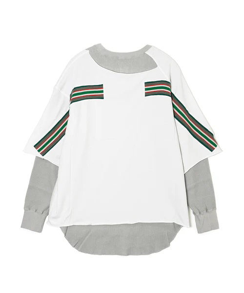 Áo thun dài rib lớp không đối xứng