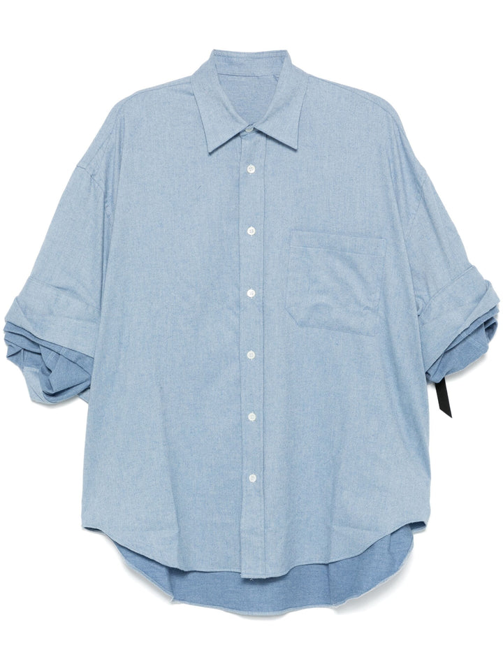 Áo sơ mi tay gấp oversized