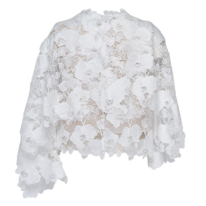 Áo Blouse Guipure Hoa Lan Chi Tiết Cape