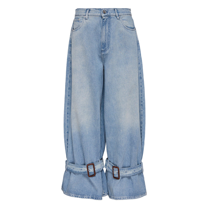 Jeans ống tay khóa