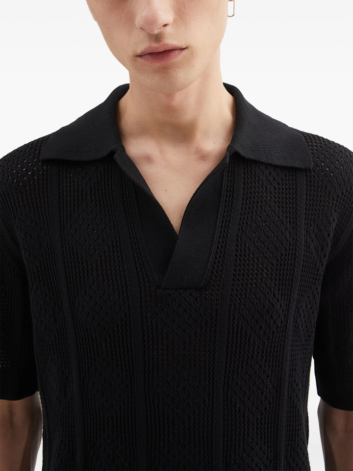 Áo Polo dệt ren cotton