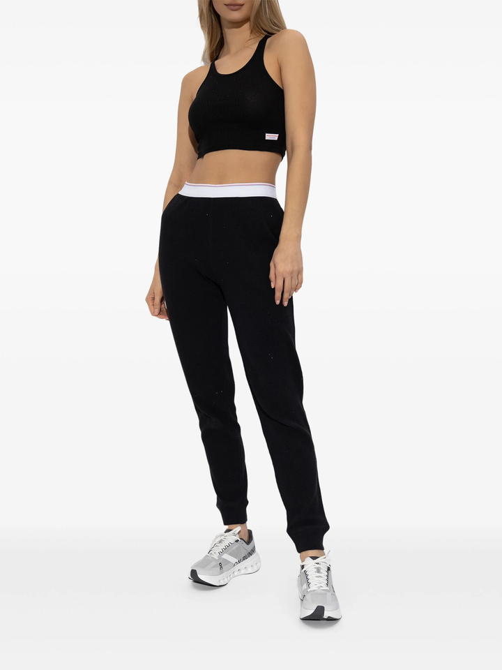 Crystal Hotfix Cropped Racer Tank Tee