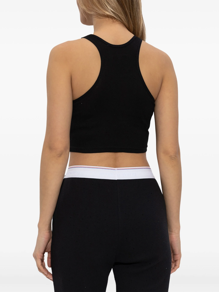 Crystal Hotfix Cropped Racer Tank Tee