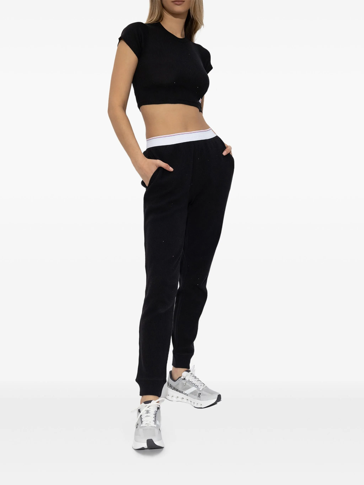 Crystal Hotfix Short-Sleeve Cropped Tee