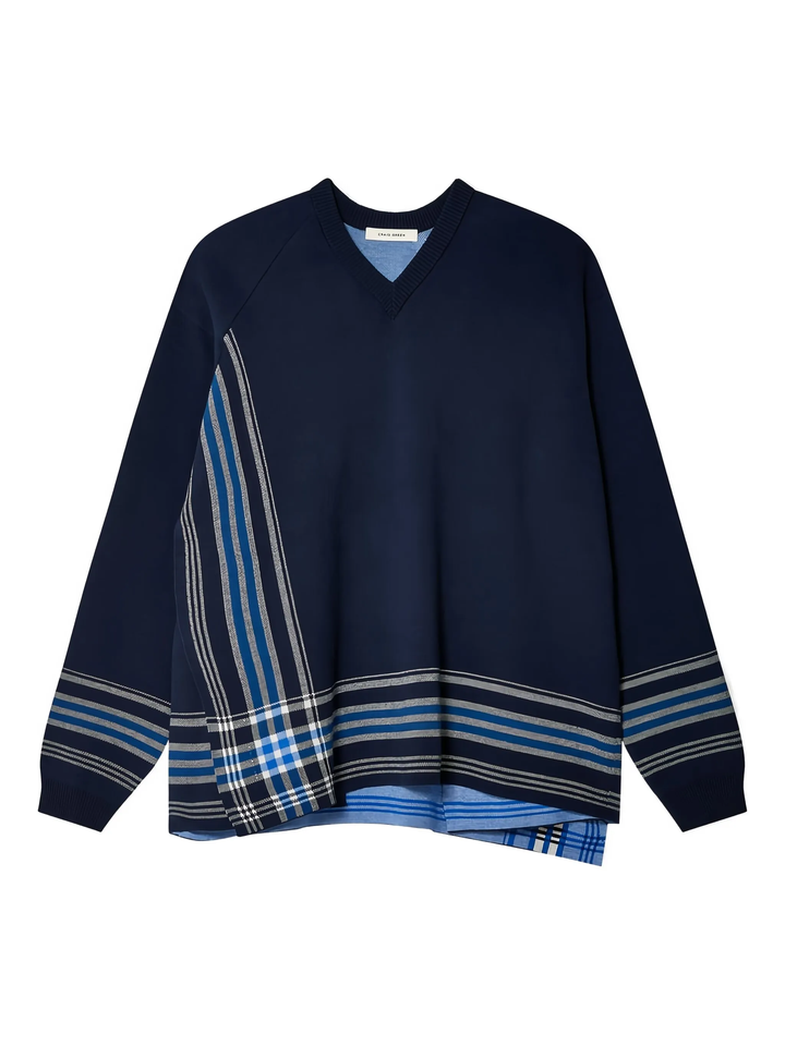 Áo thun cổ V đan khăn tay