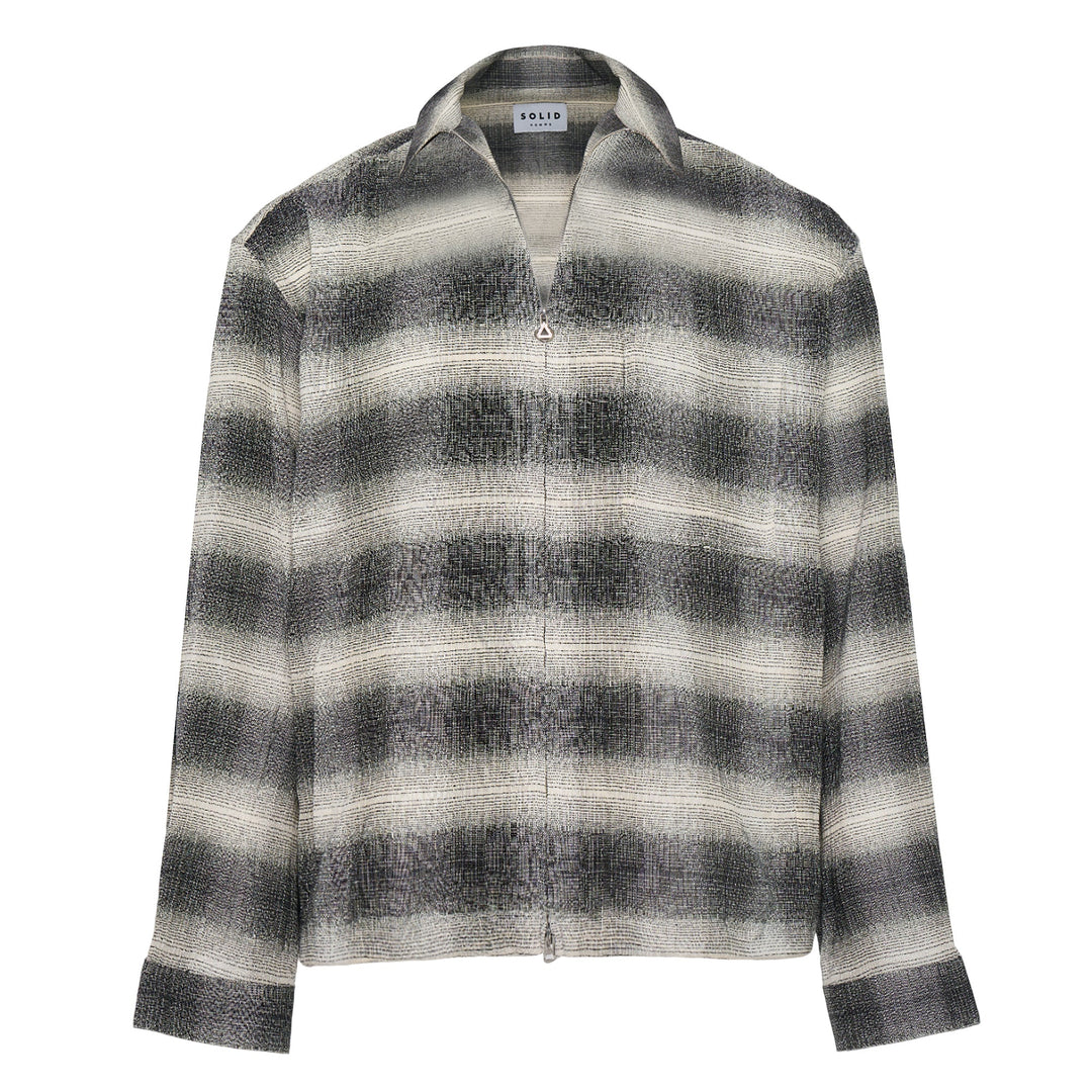 Áo sơ mi kẻ caro có khóa kéo