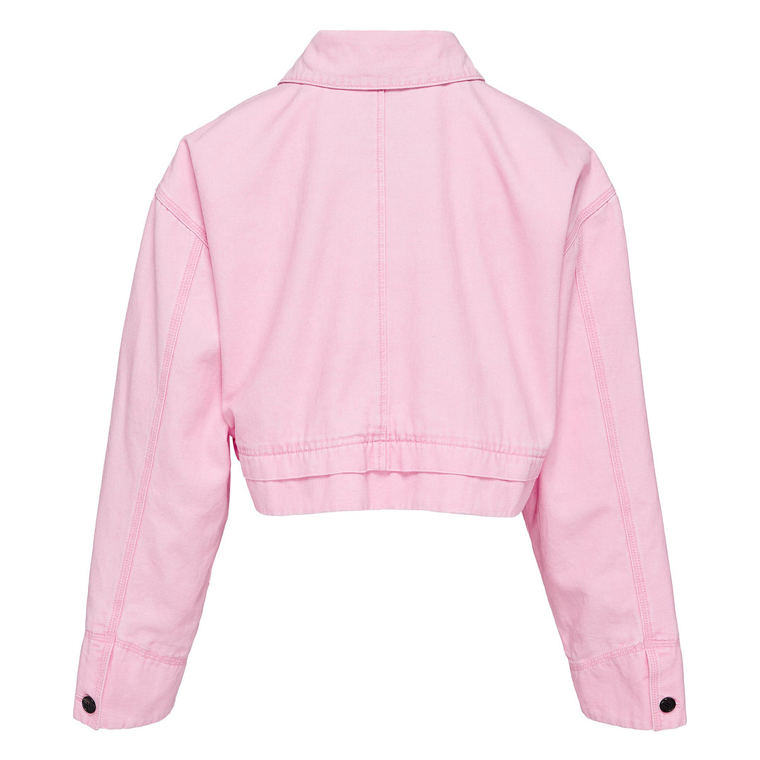 Pink Womens Cropped Work Jacket