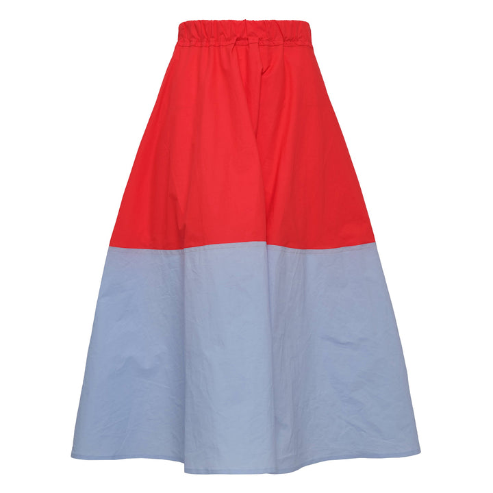 Váy phối màu với thắt lưng co giãn