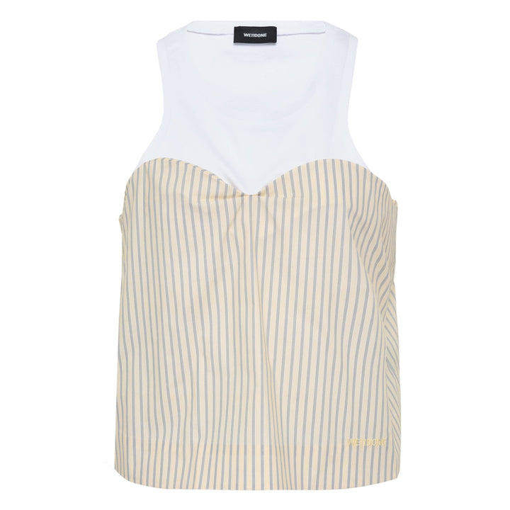 Yellow Womens Heart Stripe Tank Top