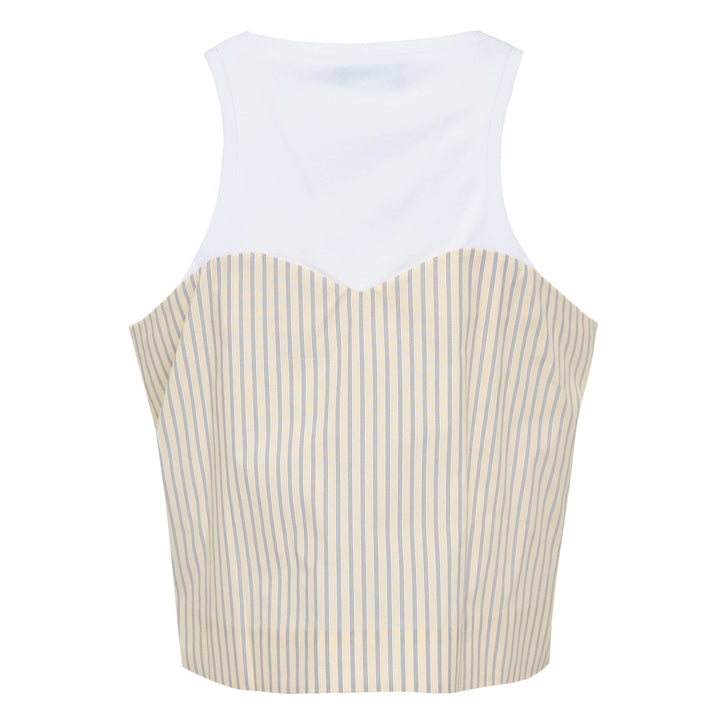 Yellow Womens Heart Stripe Tank Top