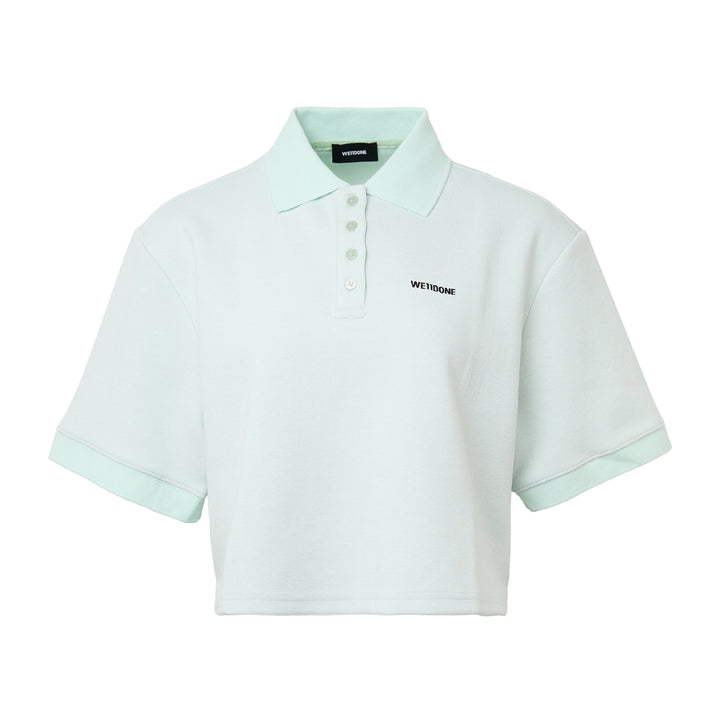 Áo Polo Cropped Nữ Màu Xanh Bạc Hà