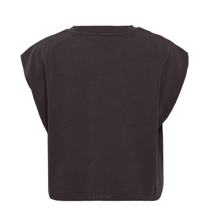 Charcoal Womens Embroidered Sleeveless Top