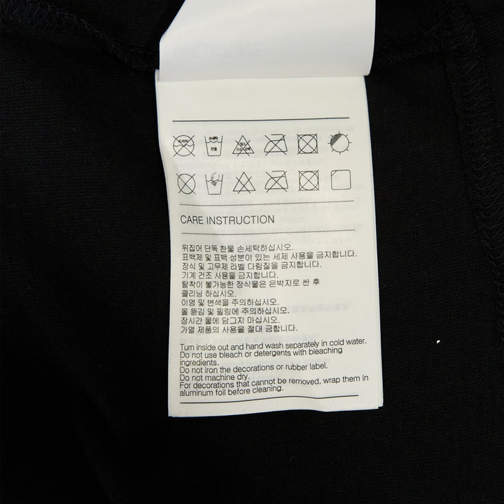 Áo thun ngắn tay đính đá cho nữ màu đen