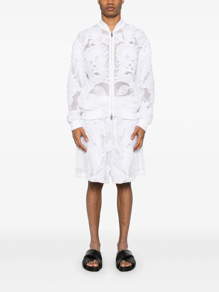 Áo khoác blouson zip nhún lưới