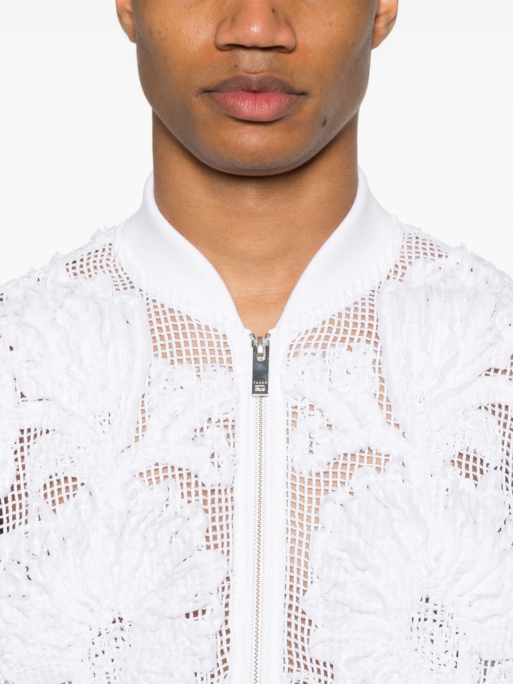 Áo khoác blouson zip nhún lưới