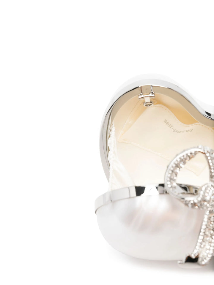 Pearl Top Handle Heart Clutch