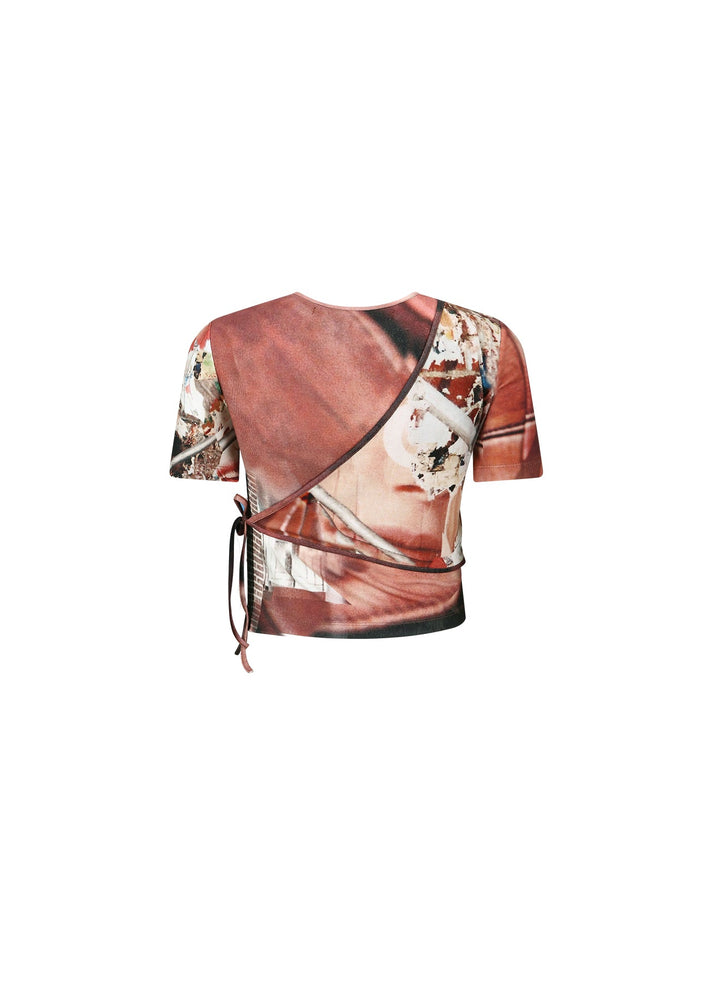 Áo T-shirt Quấn In Họa Tiết Collage