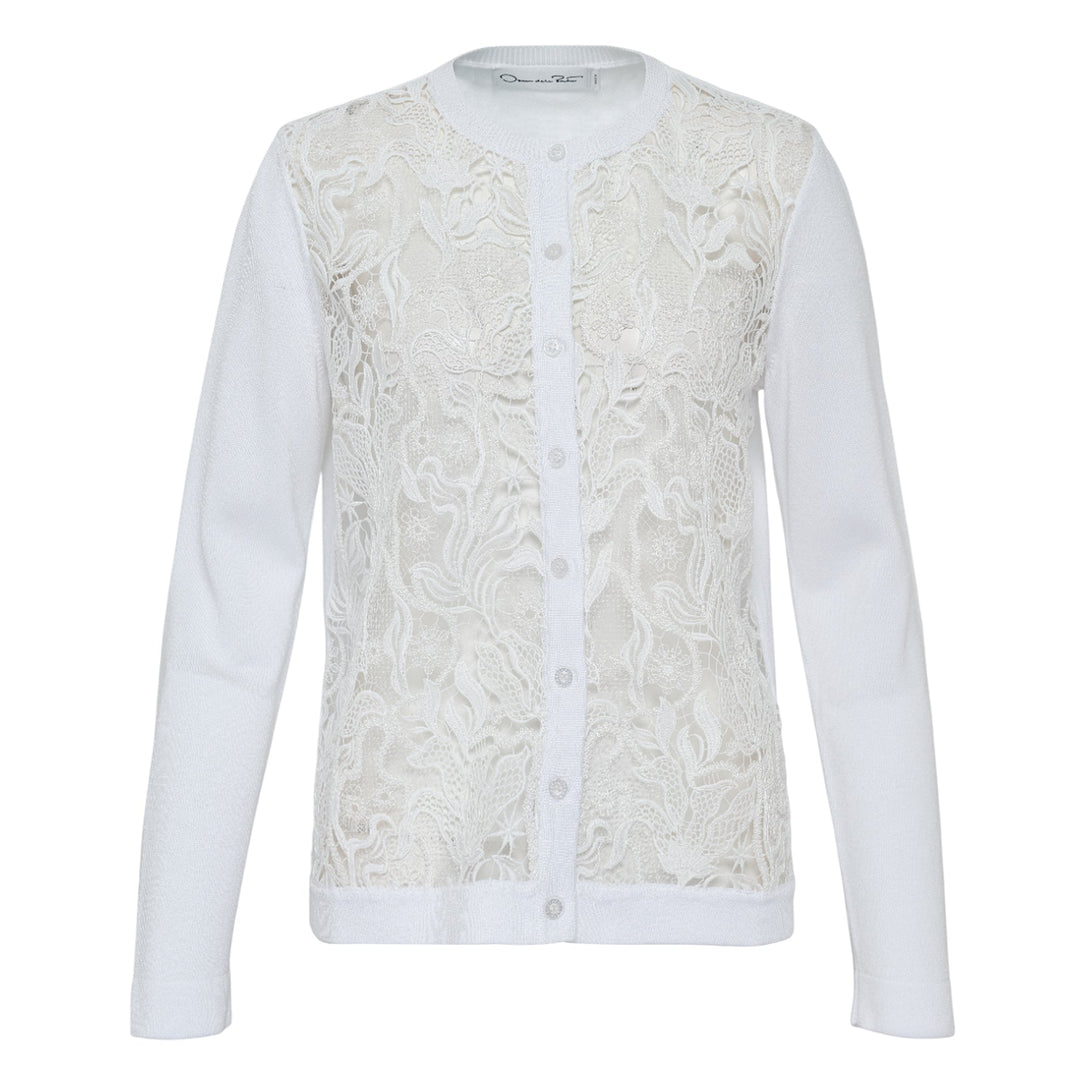 Áo khoác cardigan guipure hoa chuông tay dài