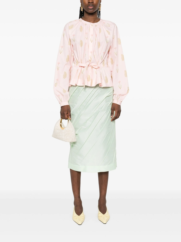 Áo Blouse In Họa Tiết Popeline