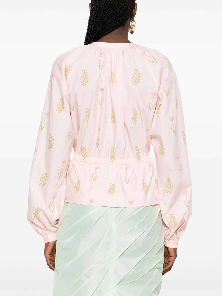 Áo Blouse In Họa Tiết Popeline