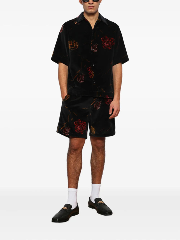 Floral Velvet Camp Shirt
