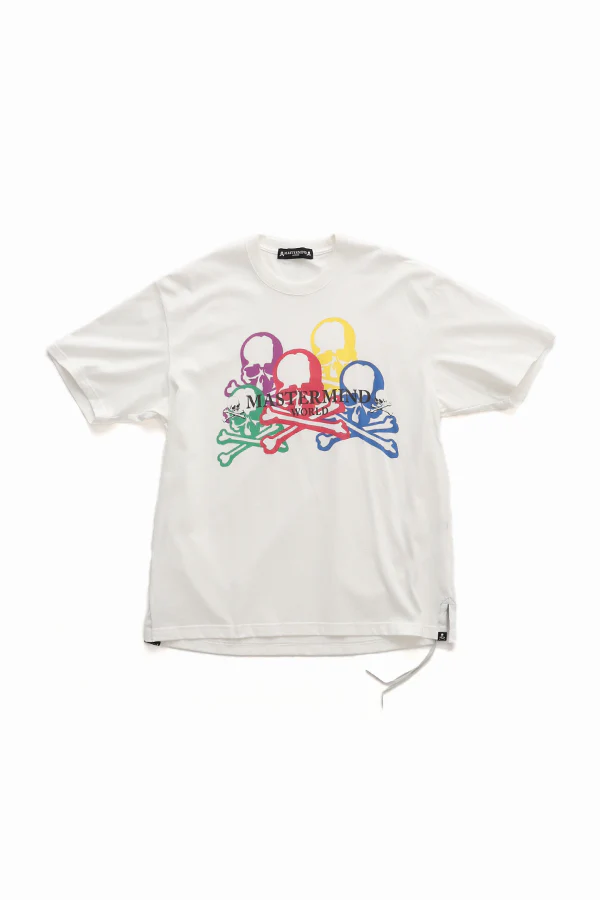 Áo thun ngắn tay họa tiết đầu lâu vừa vặn thường nhật