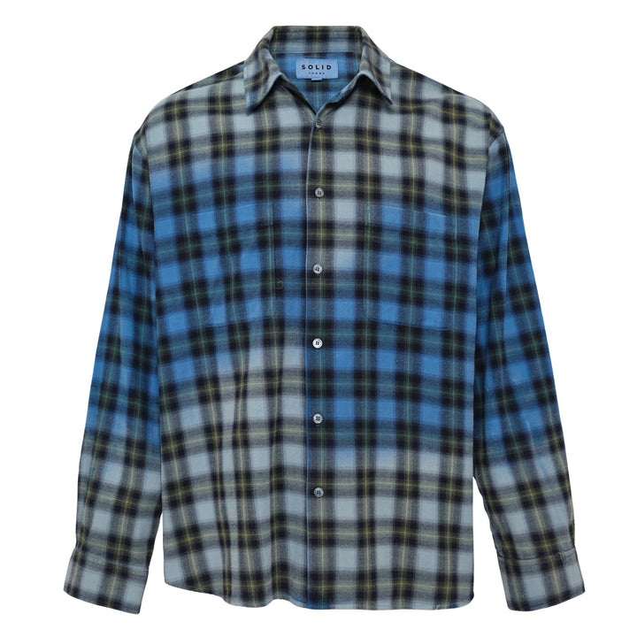 Áo sơ mi kẻ nhuộm trắng